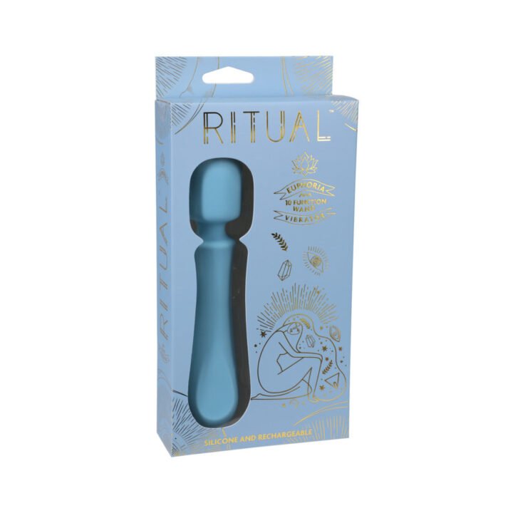 RITUAL Euphoria Rechargeable Silicone Wand Vibrator Blue